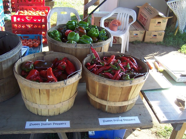 sweet peppers at pickup